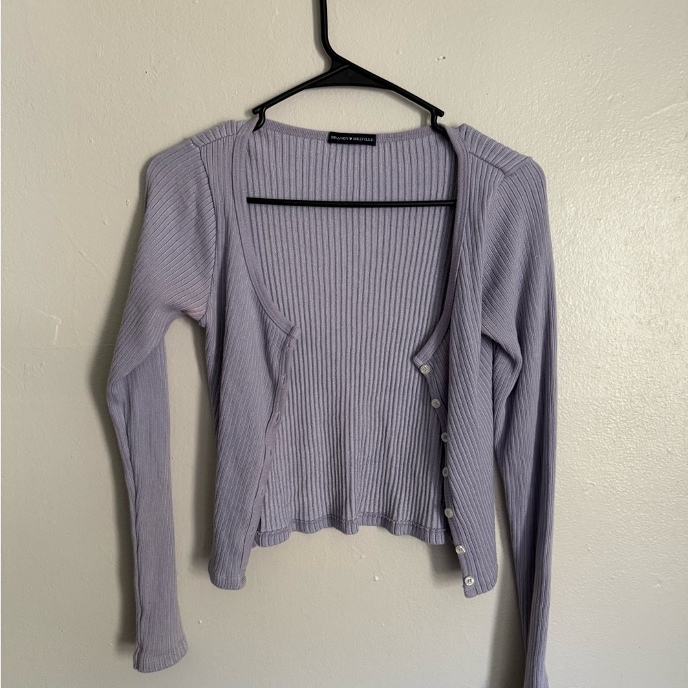 Brandy Melville Light Purple Button-Up Cardigan - Picture 3 of 3
